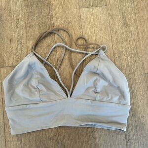 Gray Seamless Bralette with Racerback Design